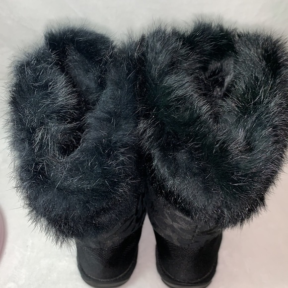 Coach Jennie Rabbit Fur Trimmed Snow Boots Logo Jacquard women’s size 6 - Picture 6 of 6